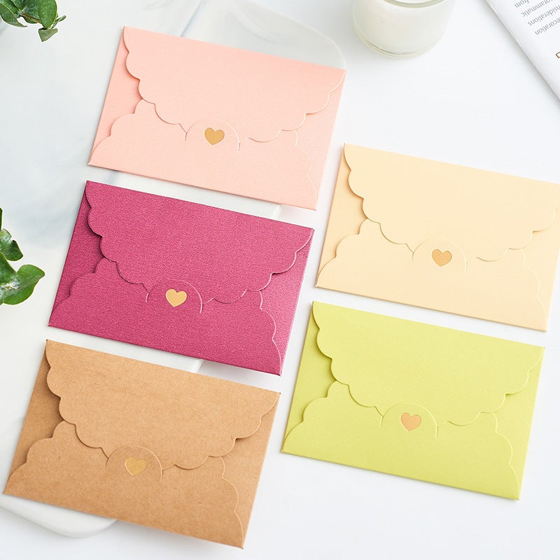 Mini Small Pearlescent Envelope Kraft Paper Bronzing Love Envelope Bank Card Vip Membership Card Packaging Envelope Cover - Image 2