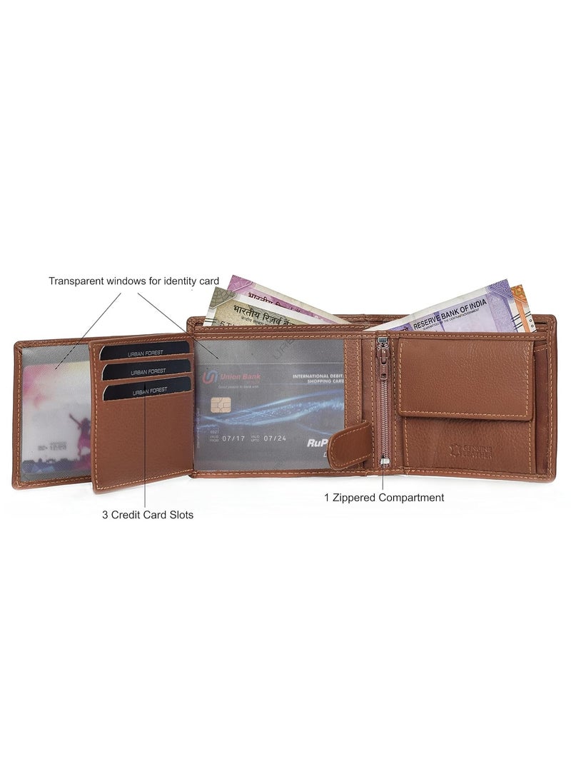 URBANFOREST Urban Forest Oliver Redwood Light Brown Leather Wallet for Men, 6 Card Slot - Image 4