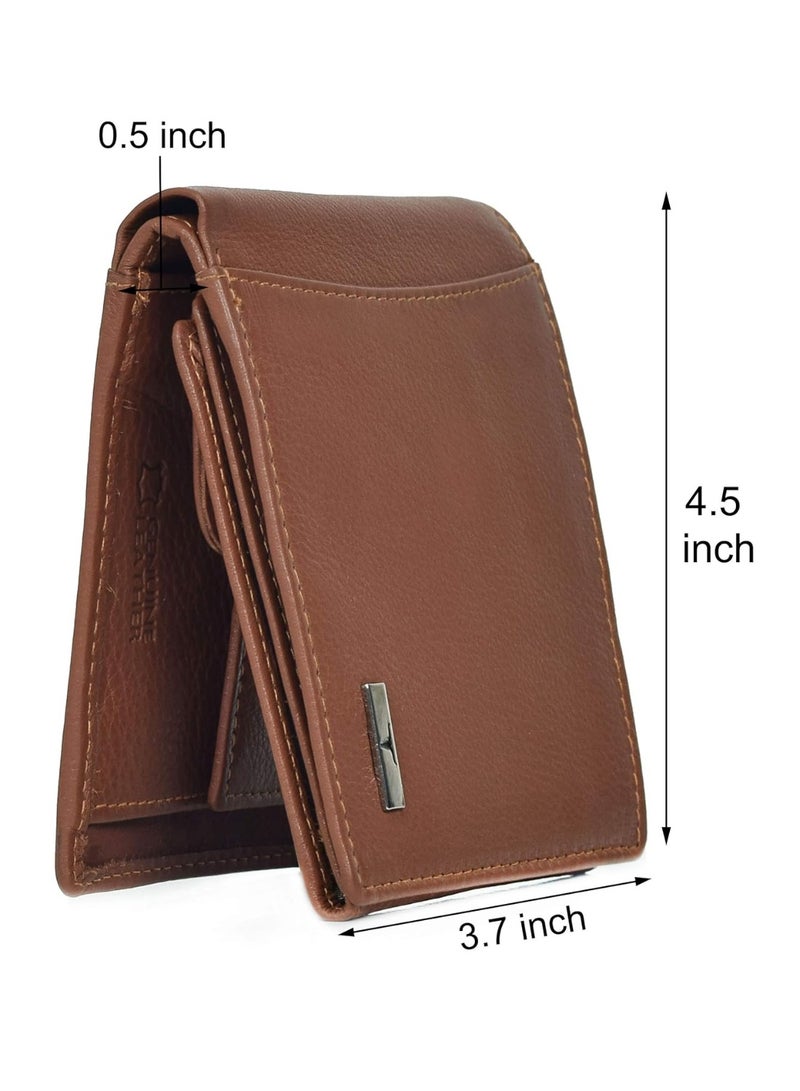 URBANFOREST Urban Forest Oliver Redwood Light Brown Leather Wallet for Men, 6 Card Slot - Image 2