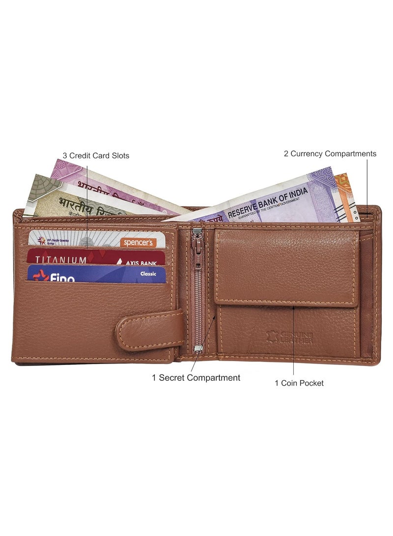 URBANFOREST Urban Forest Oliver Redwood Light Brown Leather Wallet for Men, 6 Card Slot - Image 5