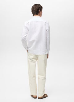 Mango Man Casual Mao Collar Linen Shirt  - Image 2
