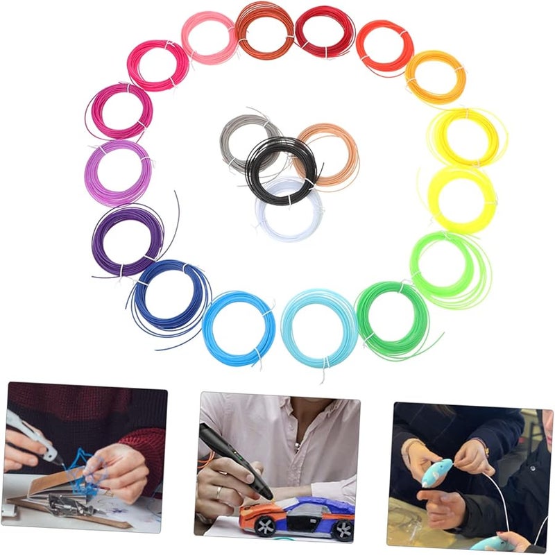 مجموعة قلم الطباعة ثلاثية الأبعاد عالي الحرارة مع 20 خيطًا بألوان زاهية للمشاريع الإبداعية - Image 5