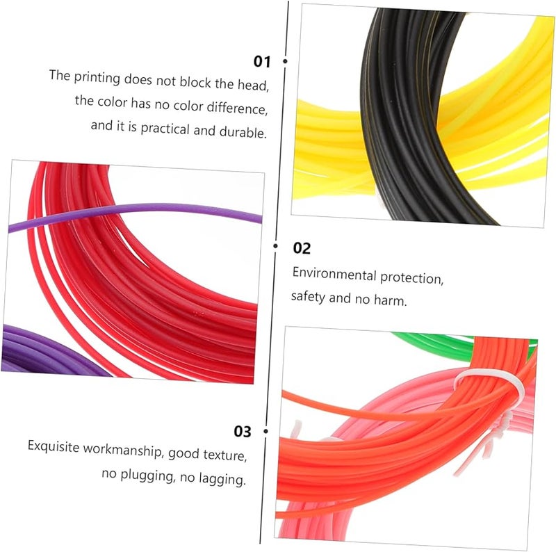 مجموعة قلم الطباعة ثلاثية الأبعاد عالي الحرارة مع 20 خيطًا بألوان زاهية للمشاريع الإبداعية - Image 4