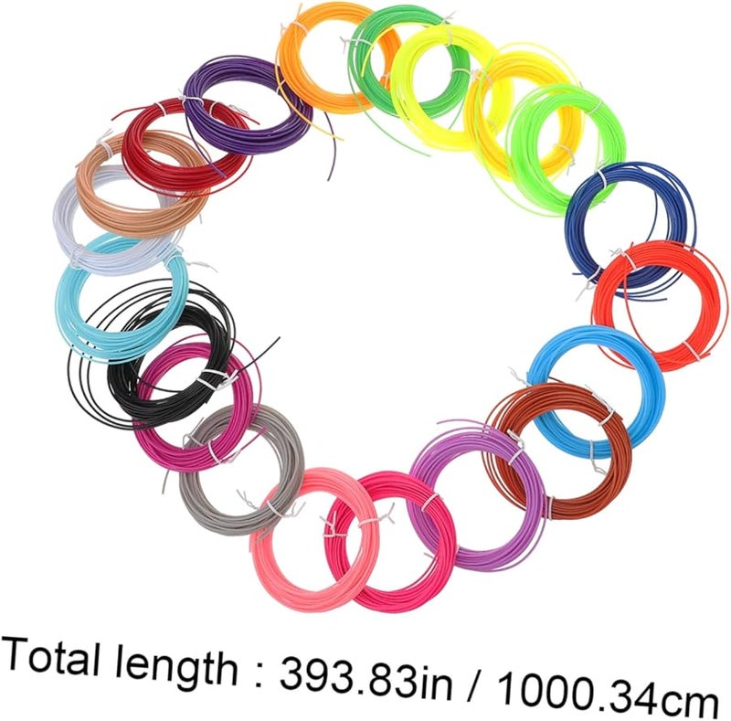 مجموعة قلم الطباعة ثلاثية الأبعاد عالي الحرارة مع 20 خيطًا بألوان زاهية للمشاريع الإبداعية - Image 3