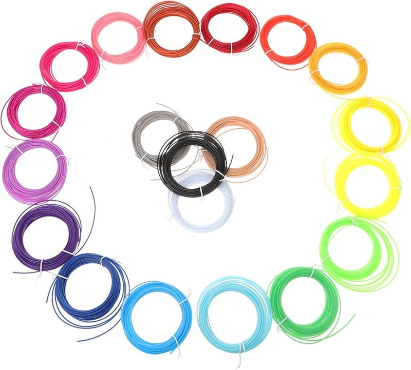 مجموعة قلم الطباعة ثلاثية الأبعاد عالي الحرارة مع 20 خيطًا بألوان زاهية للمشاريع الإبداعية - Image 2