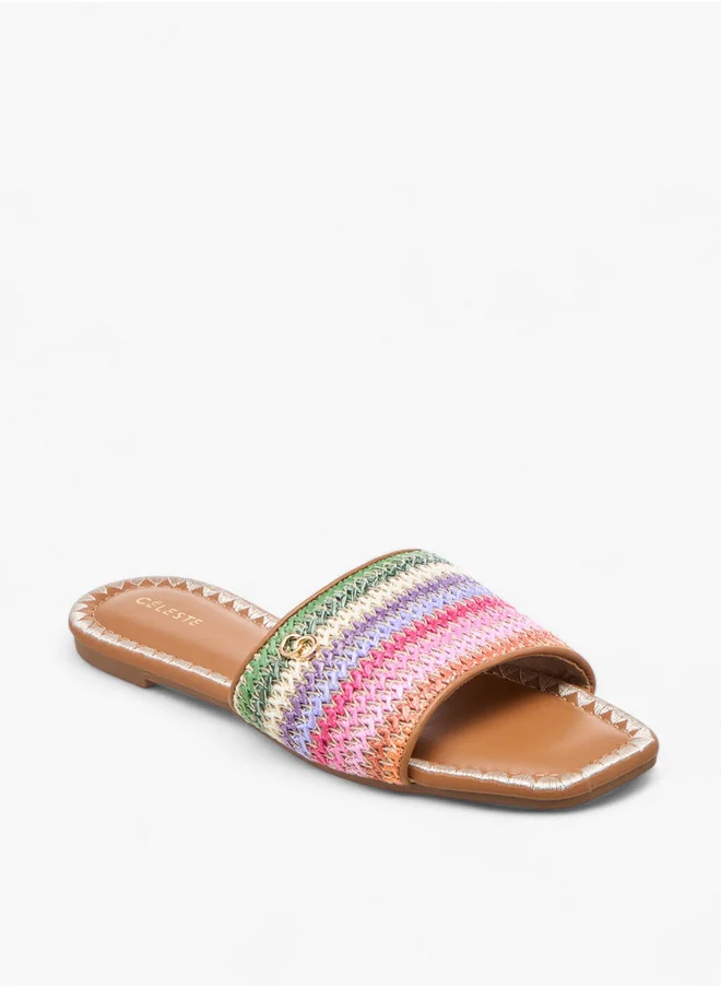 سيليست Women's Textured Slip-On Sandals