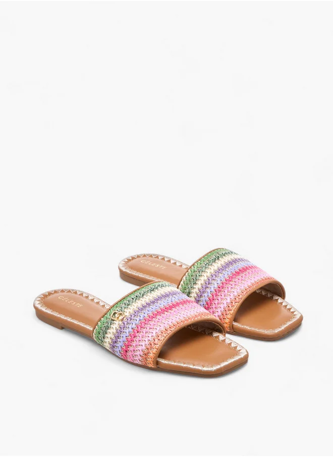 سيليست Women's Textured Slip-On Sandals