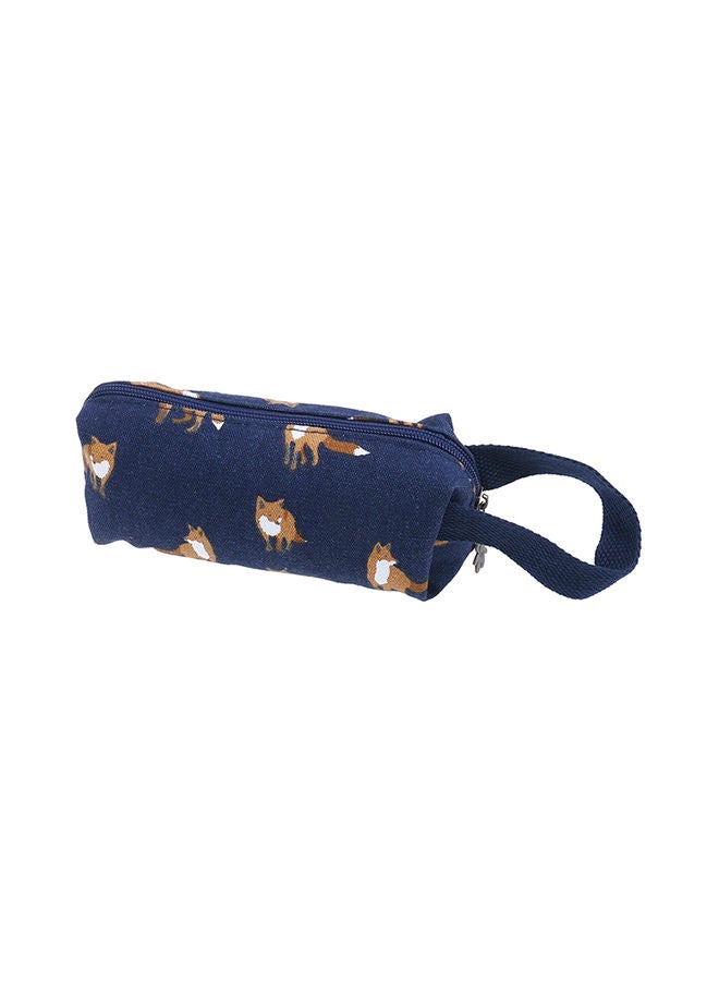 NIBEMINENT Animals Canvas Pencil Case Blue