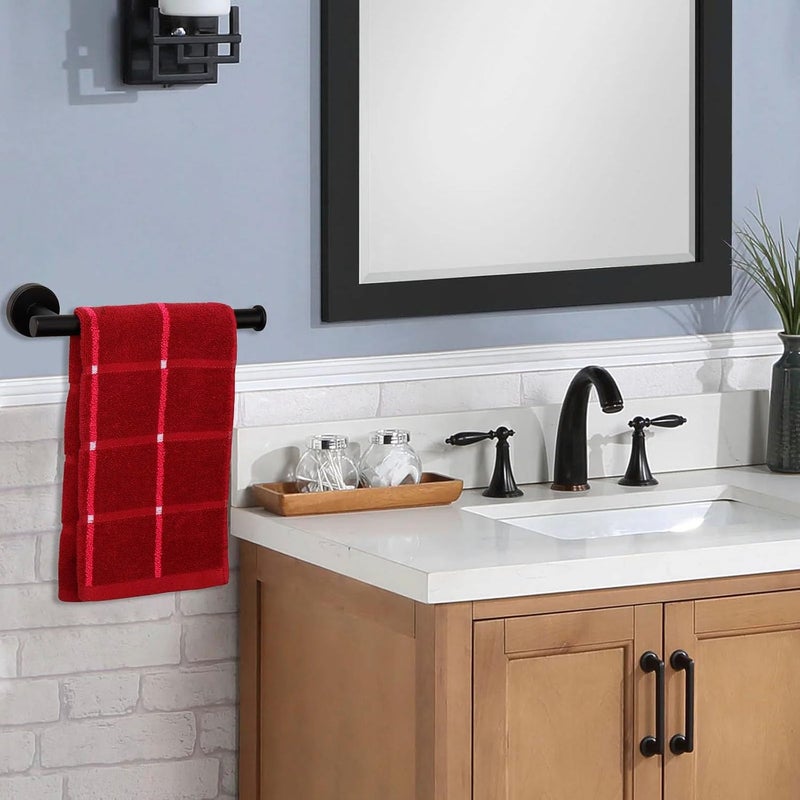 TocTen Hand Towel Holder - 9 in Towel Ring Thicken SUS304 Stainless Steel Towel Holder for Bathroom Wall, Contemporary Bath Hand Towel bar Wall Mounted Towel Racks for Bathroom Kitchen(Matte Black) - Image 2