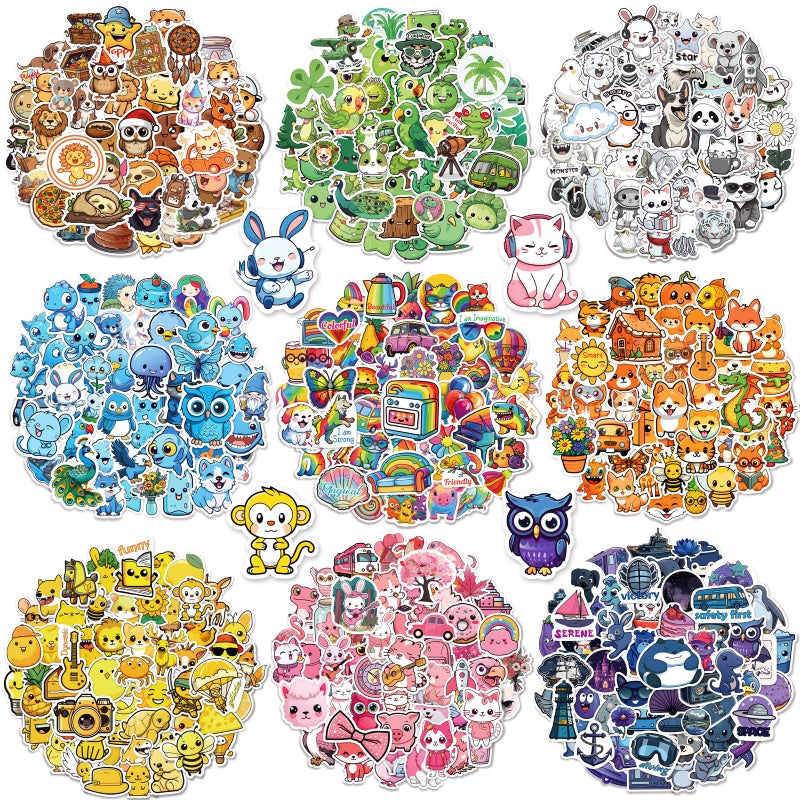 Eternity sky 1200PCS Water Bottle Cute Animal Stickers for Kids Classroom - Waterproof Vinyl Sticker Bulk Pack for Adults Girls Boys Teens - Image 1