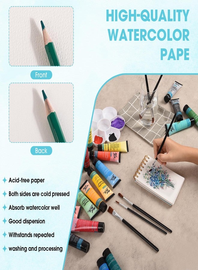 HONIBRA Watercolor Paper Pad 3.5"×5.5", Small Watercolor Sketchbook 140lb/300g, 30 Sheets Spiral Bound Art Journal for Drawing & Painting, Christmas Gift for Kids & Adults - Image 4