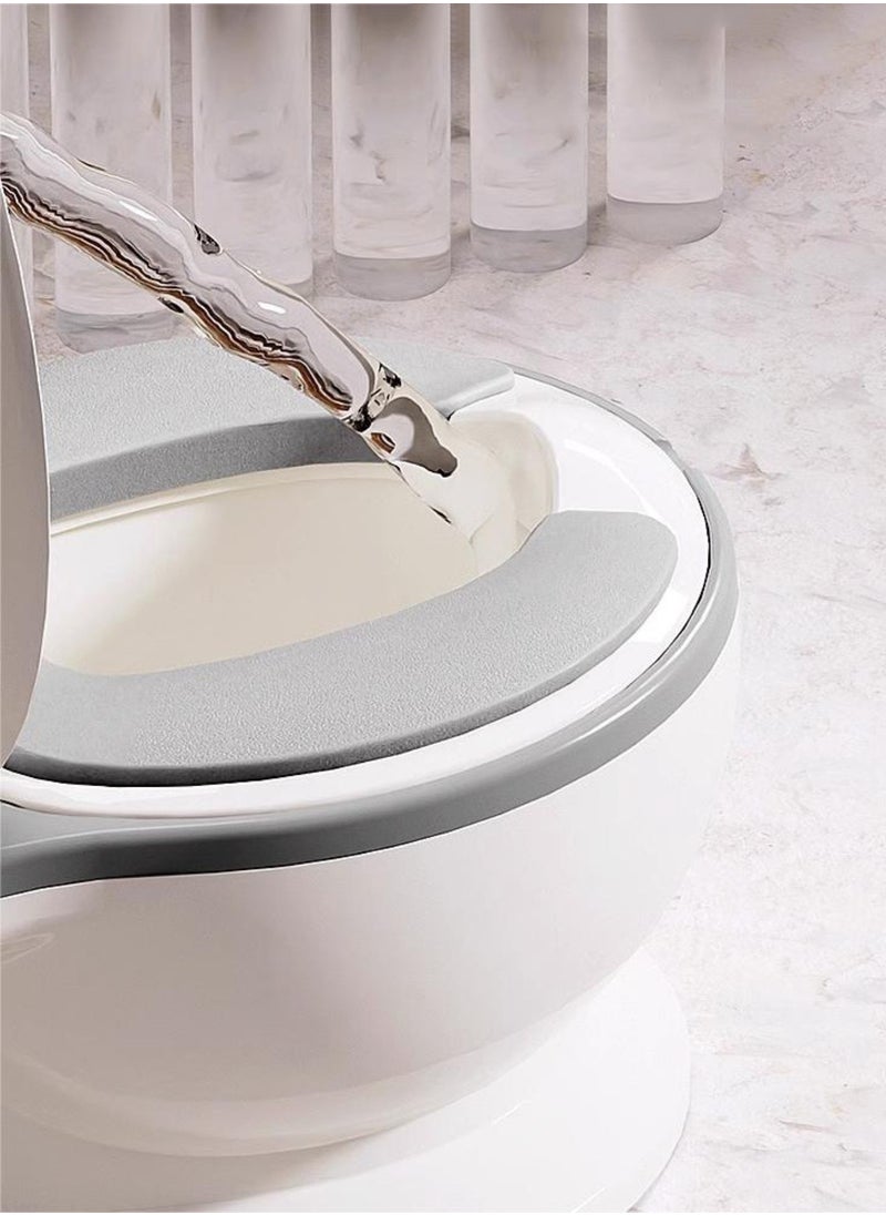 Moms Magic Baby Toilet PU with Seat Cushion – Artificial Potty with Flush Option, Tissue Holder, PVC/PU Cushions for Comfortable Potty Training – Grey  - Image 5