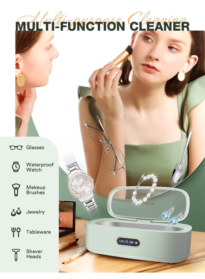 إيونتو جهاز تنظيف المجوهرات بالموجات فوق الصوتية المحمول - خزان من الفولاذ المقاوم للصدأ سعة 300 مل مزود بأربعة أوضاع مؤقتة للخواتم والنظارات والساعات والمشابك والعملات المعدنية - جهاز تنظيف عميق - Image 2