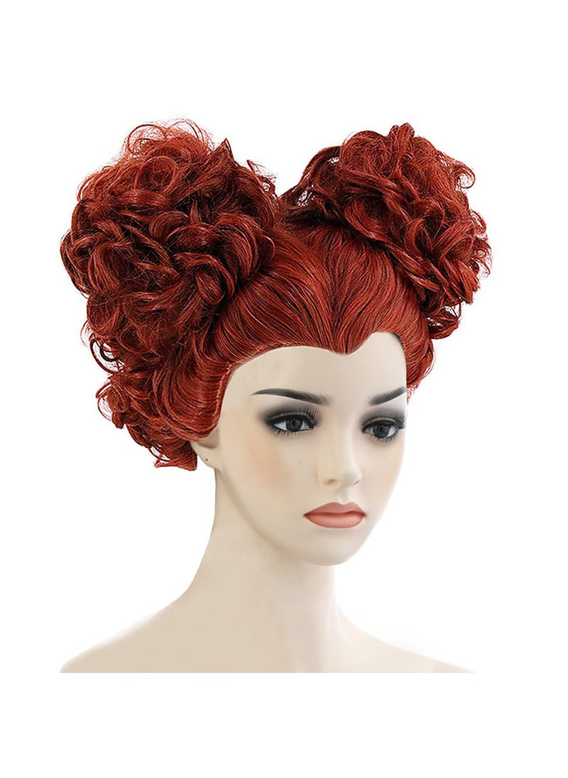 BERON - BERON Red Brown Short Wig Curly Bob Wigs for Women's Synthetic Wigs for Halloween Cosplay Party - Image 1