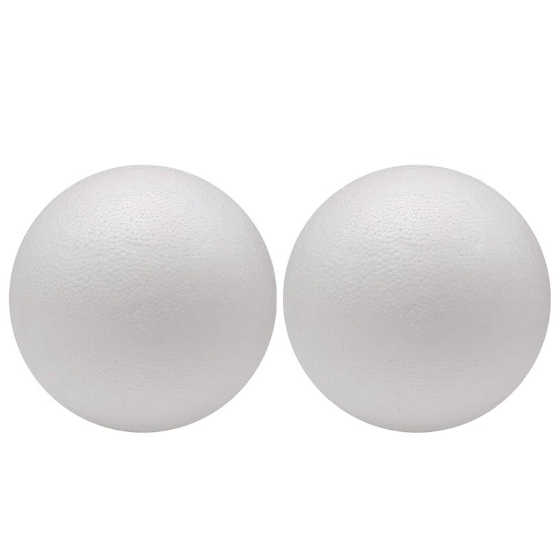 Crafjie 8 inch 2pcs Giant Foam Balls Smooth Large White Foam Balls Solid Craft Balls for Christmas DIY Ornaments and School Projects and Modeling Projects for Arts and Crafts