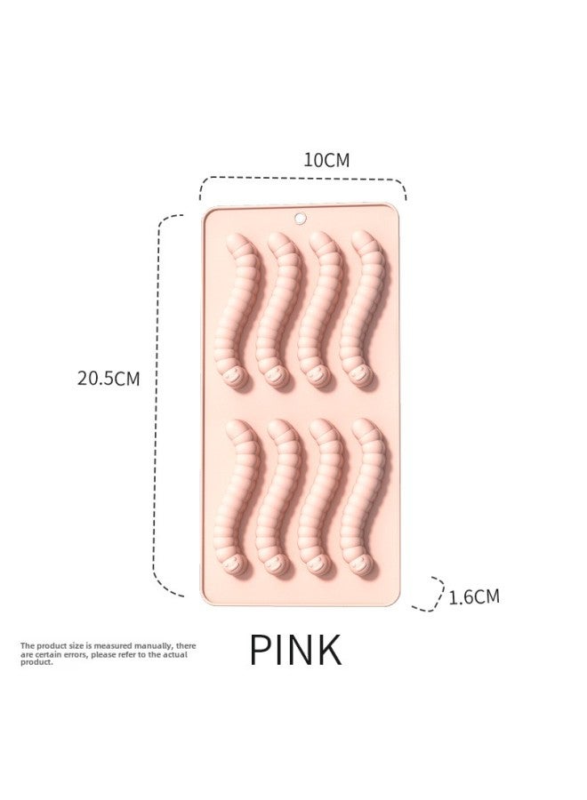 Silicone Pet Cake Mold Fish Bone Caterpillar Dog Footprint Chocolate Mold Pet Cookie Mold DIY Ice Cake-Color:YH1125 Pink - Image 1