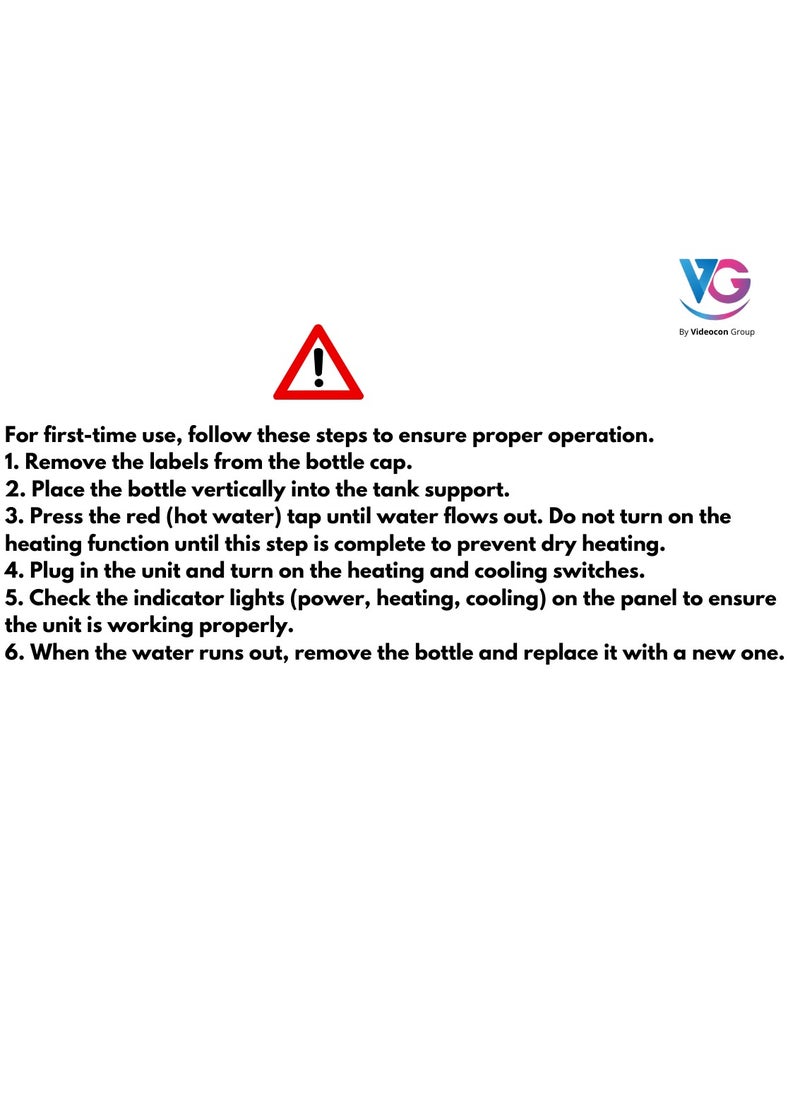 VG Top Loading Water Dispenser With Hot and Cold Water and Compressor Cooling, Cabinet with Refrigerator, Floor Standing, Suitable for Home, Office etc.-White VGWD925  - Image 3
