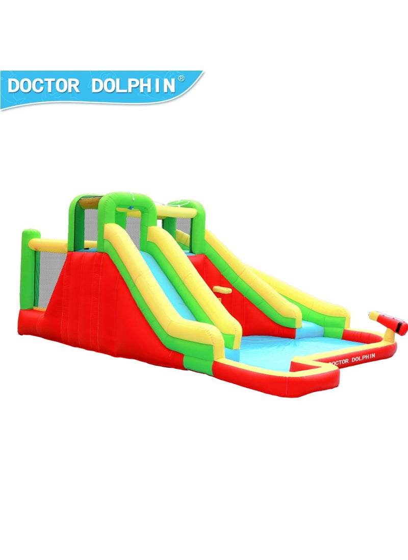 doctor dolphin - Doctor Dolphin Inflatable Bounce House with Slides and Water Blower 73018 - Image 1