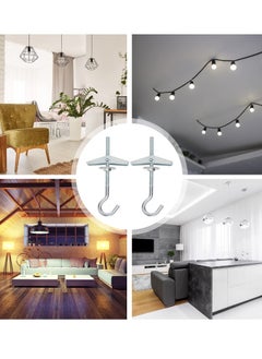 Excefore Ceiling Hooks, 8 Pcs Wing Spring Toggle Hooks, Carbon Steel Wing Spring Toggle Hooks, Fixed Anchor Hooks for Drywall Cavity Hollow Wall Board Plank Hanging Plants Lights (M5x90mm)  - Image 4