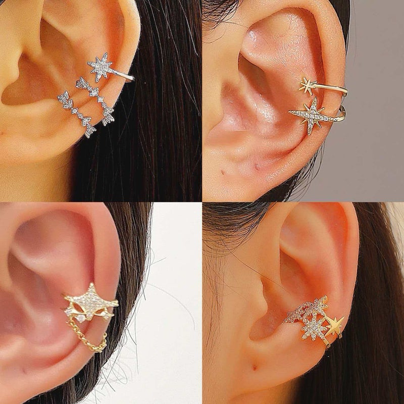 ofeankri Cross-Border Micro-Inlaid Star Earrings for Women - Elegant, Versatile, Luxury Style - Image 1