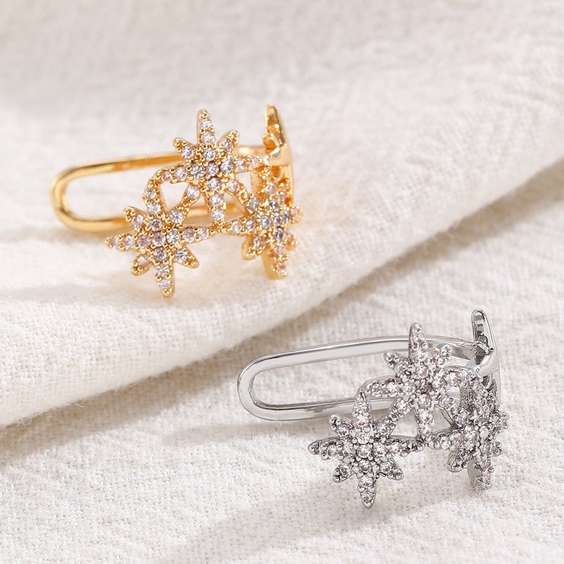 ofeankri Cross-Border Micro-Inlaid Star Earrings for Women - Elegant, Versatile, Luxury Style - Image 3