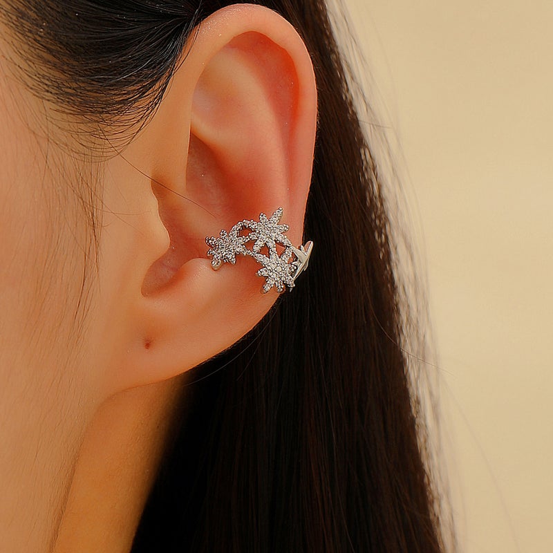 ofeankri Cross-Border Micro-Inlaid Star Earrings for Women - Elegant, Versatile, Luxury Style - Image 2