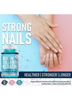 BIYODE Biotin Collagen Keratin Gummies for Hair, Nails and Skin, Hair Regrowth Vitamin, Skin Nail Biotin Collagen Gummies, Promotes Smooth Skin and Replenishes Lost Collagen, 60 Sweets  - Image 5