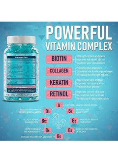 BIYODE Biotin Collagen Keratin Gummies for Hair, Nails and Skin, Hair Regrowth Vitamin, Skin Nail Biotin Collagen Gummies, Promotes Smooth Skin and Replenishes Lost Collagen, 60 Sweets  - Image 4