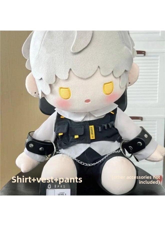 Generic - 20cm Baby Clothes Two-Dimensional One-Piece 40cm Baby Clothes Cotton Clothes Love Of Light And Night Sitting Posture Changing Pajamas Skirt-Specification:40CM-Color:Tactical Horse-black (three-piece Set) [not Including Baby] - Image 1