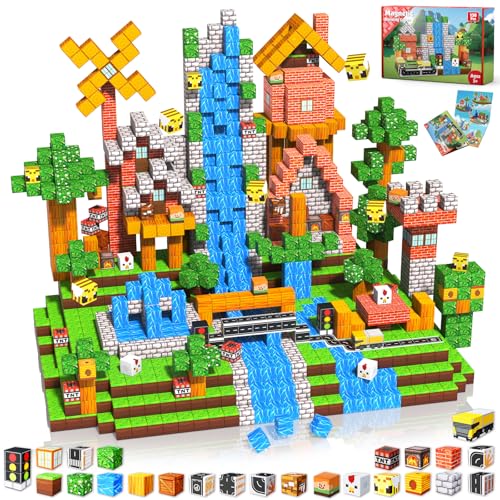 Annexfun Magnetic Blocks 150PCS Magnetic Building Blocks Road Forest Magnetic Cubes STEM Toys for Montessori Toddler Birthday Gifts STEM Sensory Construction Toys for Kids Ages 3 for Boy Girl - Image 1