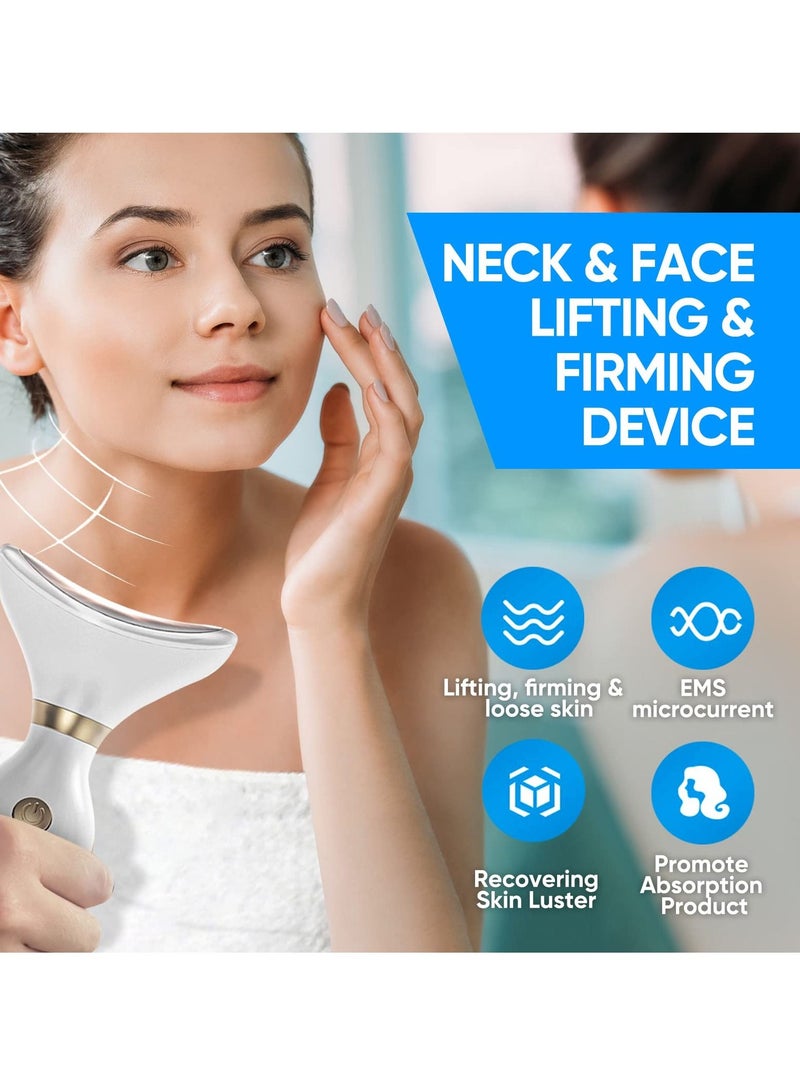 Excefore Face Massager Anti Aging Neck Eye Massager, 3 Modes Heat High Frequency Vibration Anti Wrinkles Facial Device for Skin Tightening & Lifting, Micro-Current Neck Protector USB Rechargeable - Image 3