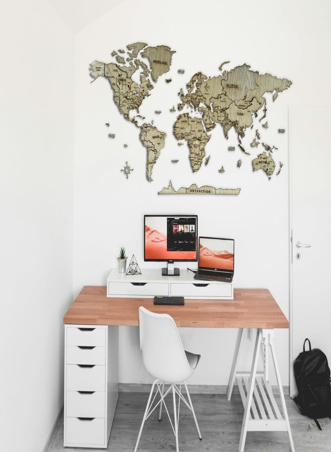 Elk 3D Wooden World Map Wall Decor - Teak wood Ply - Perfect Home Decor for Travel Enthusiasts - Image 5