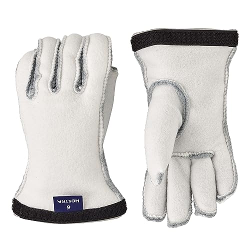 Hestra Junior Heli Ski Glove Liner - Machine Washable Glove Liner for Additional Layering or As A Thin Glove, Offwhite, 4 - Image 1