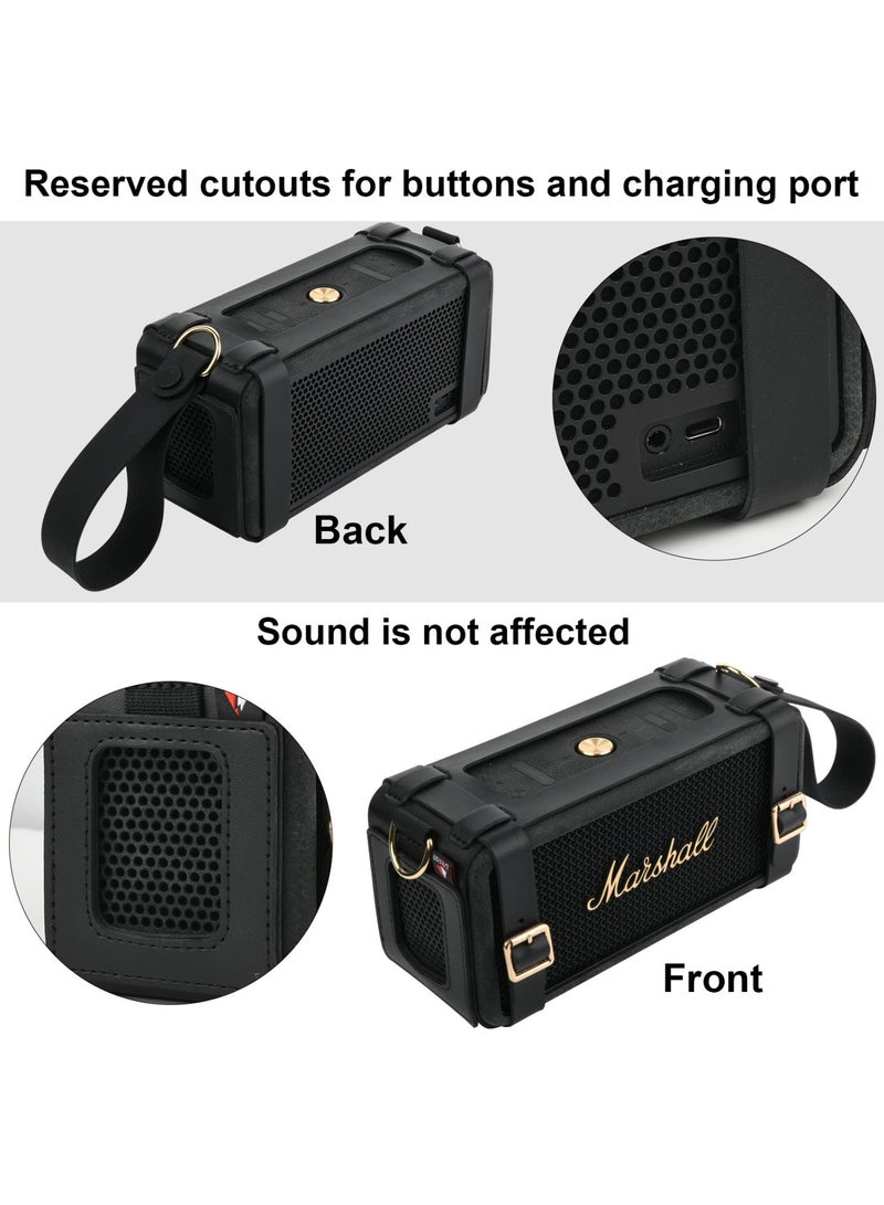 PU Travel Carrying Strap Case for Marshall Middleton Portable Bluetooth Speaker with Shoulder Strap Protective Cover Replacement Strap Carrying Pouch for Marshall Speaker  - Image 3