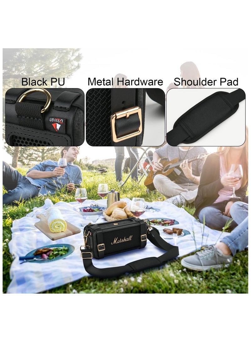 PU Travel Carrying Strap Case for Marshall Middleton Portable Bluetooth Speaker with Shoulder Strap Protective Cover Replacement Strap Carrying Pouch for Marshall Speaker  - Image 5