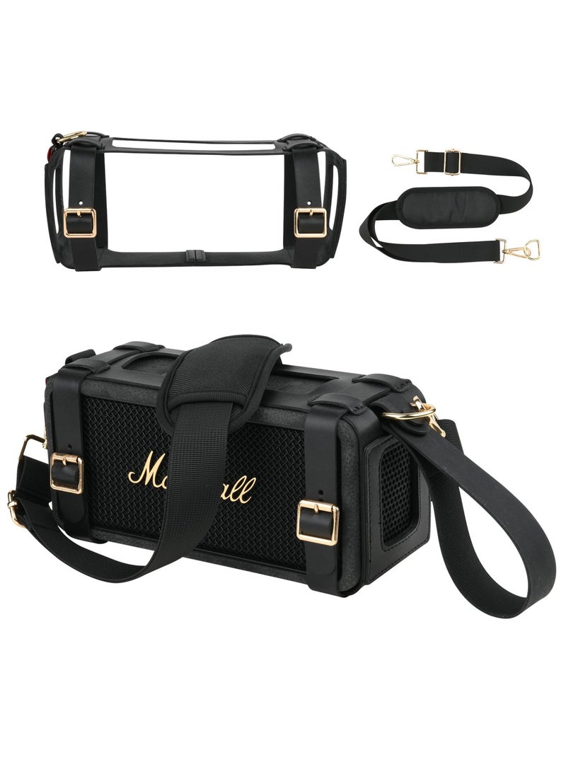 PU Travel Carrying Strap Case for Marshall Middleton Portable Bluetooth Speaker with Shoulder Strap Protective Cover Replacement Strap Carrying Pouch for Marshall Speaker  - Image 1