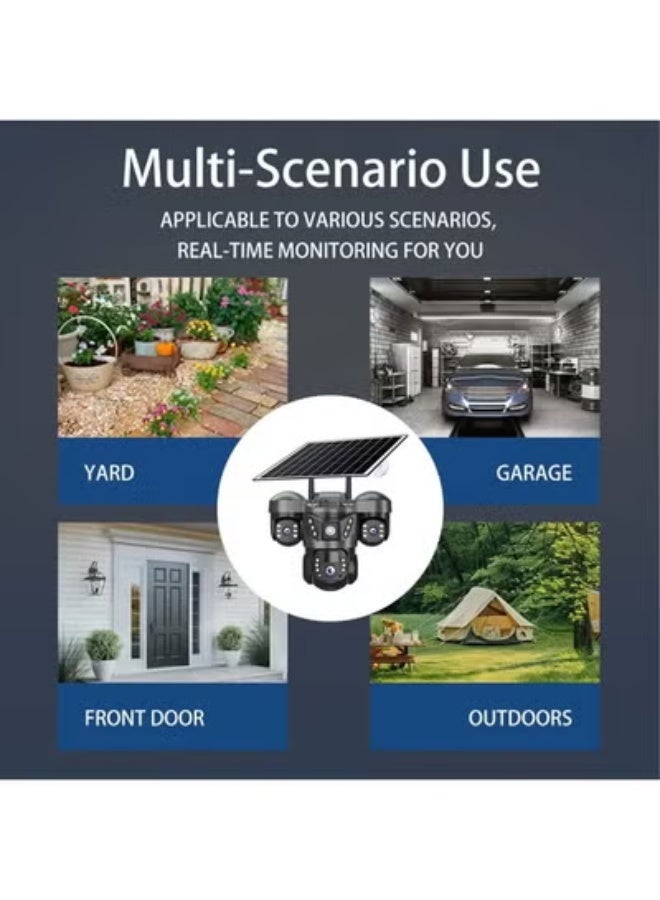 ELTRAZONE V380 RGSP29-4G Triple-Lens 6MP Solar Security Camera – Outdoor Wireless 4G SIM CCTV with AI Human Detection, Two-Way Audio, Pan-Tilt Control, Night Vision, IP66 Waterproof Design, Cloud & SD Storage, Remote Monitoring for Home, Garden, Office, and Commercial Security - Image 4