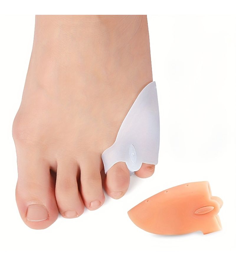 Apricot Yellow Adjustable Toe Separator Dual Ring Soft Toe Spreader 1 Pair - Image 1