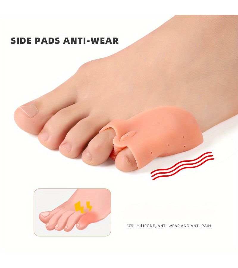 Apricot Yellow Adjustable Toe Separator Dual Ring Soft Toe Spreader 1 Pair - Image 2