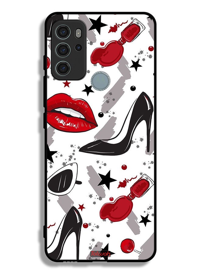 Tolwak Motorola Moto G60S Protective Case Cover Lipstick And Shoes Art - Image 2