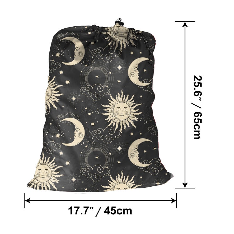 Pack of 2 Cotton Linen Laundry Bags Heavy Duty 45 x 65 cm Very Durable Toy Dirt Bag Drawstring with Drawstring Closure (Flamingo) - Image 2