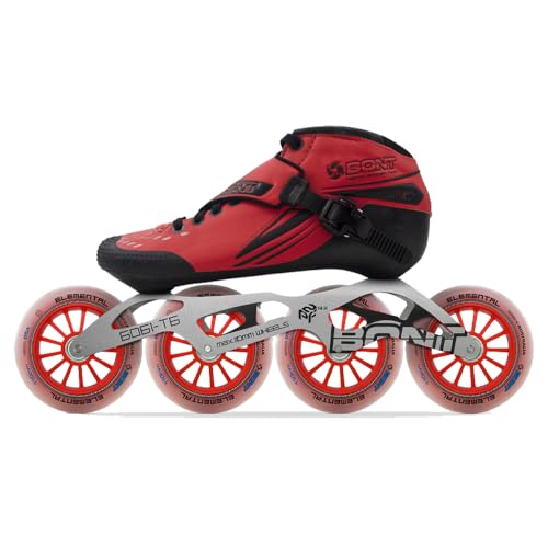 Bont Jet Inline Speed Skates - Vegan, Heat Moldable Racing Package with Carbon Fiber Boot, Elemental Wheels, and ABEC7 Bearings(White/Black,41/8) - Image 4
