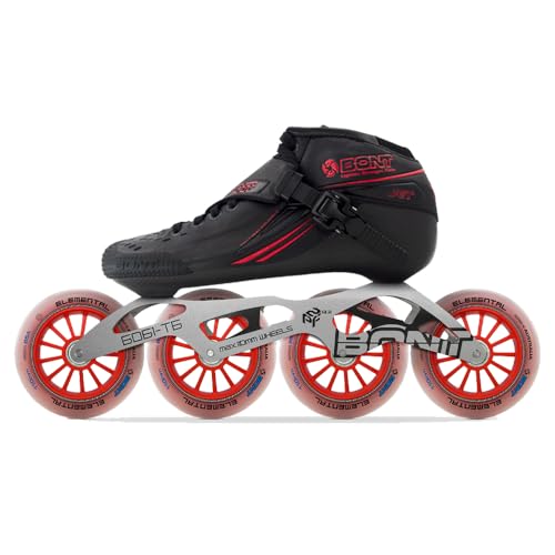 Bont Jet Inline Speed Skates - Vegan, Heat Moldable Racing Package with Carbon Fiber Boot, Elemental Wheels, and ABEC7 Bearings(White/Black,41/8) - Image 3