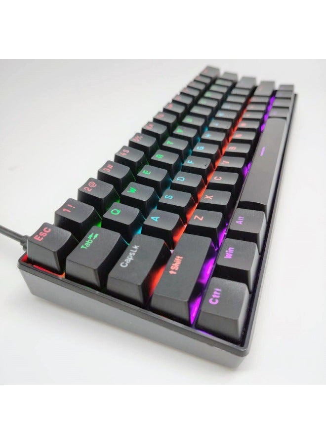 Special Spirit Key 61 Key Real Mechanical Keyboard Mixed Light Wired Green Tea Shaft Game-Color:White (green Shaft) - Image 4
