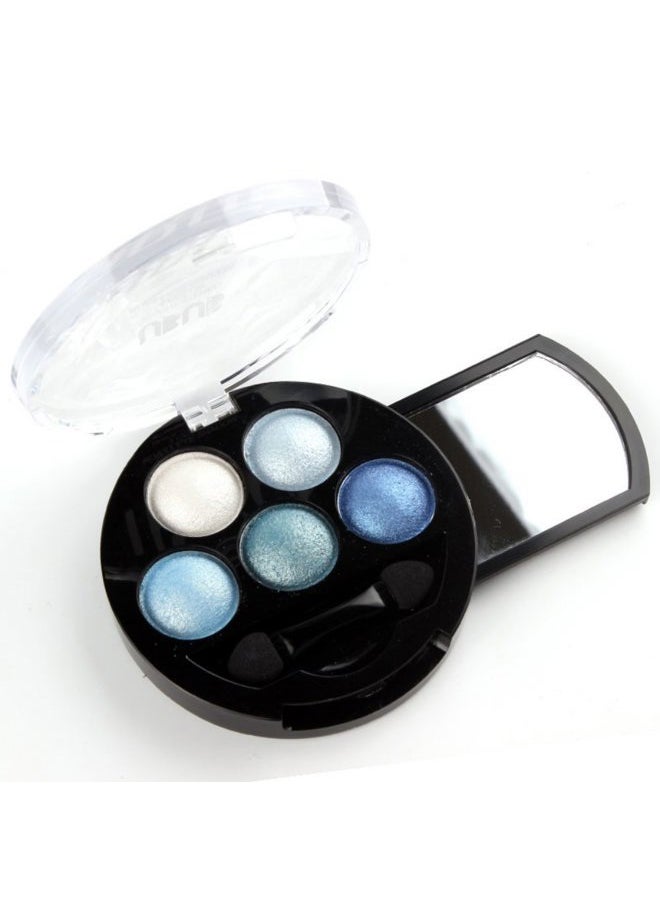 Mallofusa Portable 5 Colors Eye Shadow Palette Trendy Eyeshadow Powder Glitter Makeup Metallic Shimmer Charming Highlight Look (Ice Age) 4.7oz  - Image 2