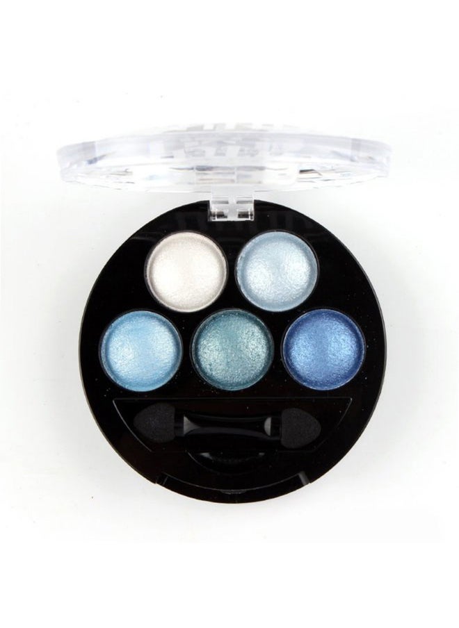 Mallofusa Portable 5 Colors Eye Shadow Palette Trendy Eyeshadow Powder Glitter Makeup Metallic Shimmer Charming Highlight Look (Ice Age) 4.7oz  - Image 1