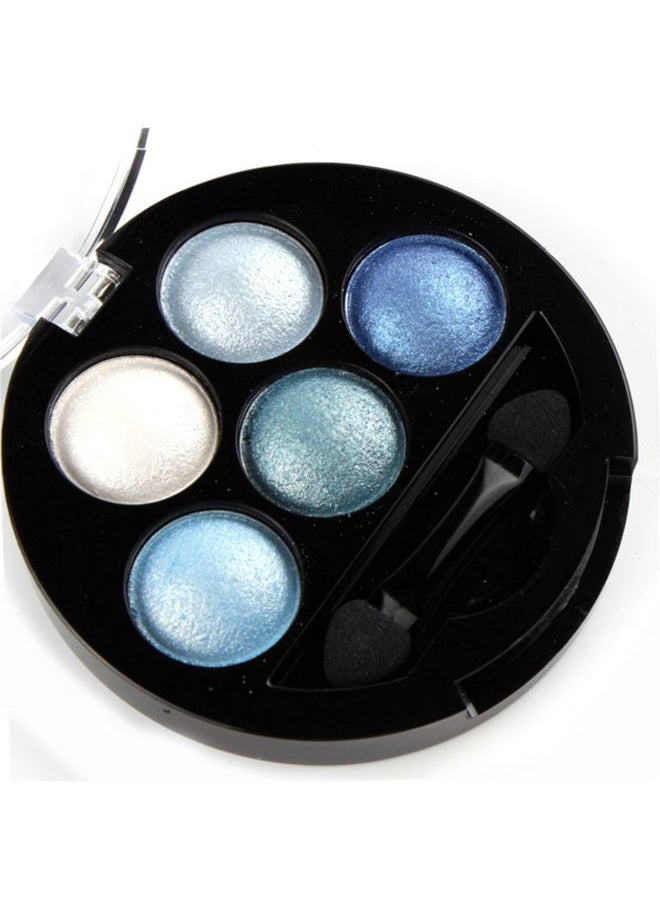 Mallofusa Portable 5 Colors Eye Shadow Palette Trendy Eyeshadow Powder Glitter Makeup Metallic Shimmer Charming Highlight Look (Ice Age) 4.7oz  - Image 3