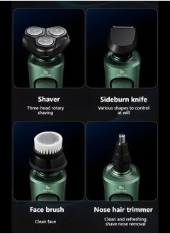 MASINGAA 4-in-1 Electric Razor for Men, Rechargeable Rotary Shaver with Washable 3D Floating Head, Trimmer & Grooming Kit, Perfect Gift for Fathers & Husbands (Black)  - Image 4