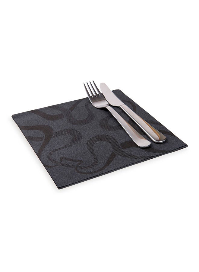 Restaurantware Luxenap 15.75 Inch Disposable Napkins, 600 Soft Linen Like Napkins - Absorbent, Air Laid, Black With Vintage Pattern Paper Cloth Like Napkins, Pre-folded, For Dinner Party Guests  - Image 5