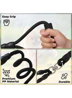 Kuber Industries Kuber Industries Strong Dog Rope Leash with Comfortable Padded Handle, Black  - Image 4